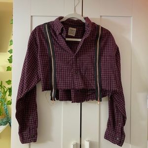 vintage furst of a kind cropped flannel